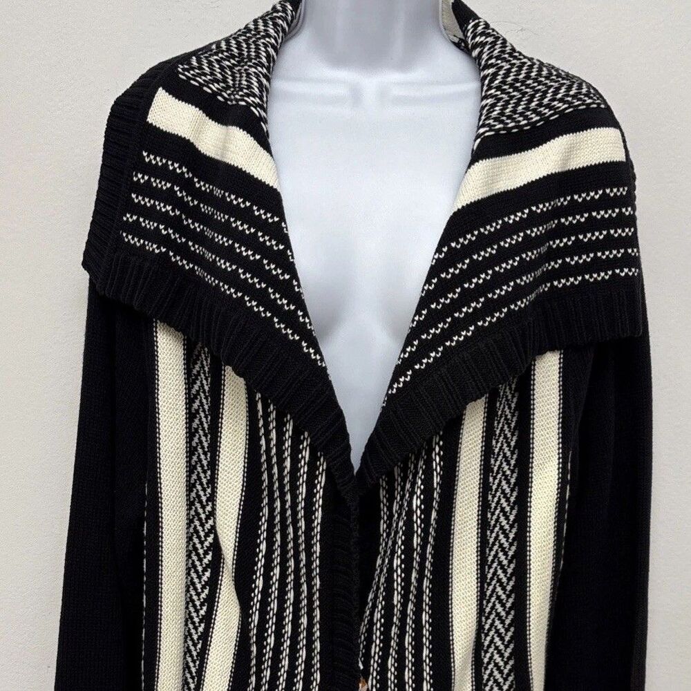 Vintage Liz Claiborne Duster Cardigan Open Long Sweater Shawl Collar Womens XL - Picture 2 of 11